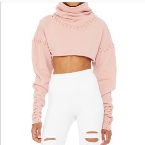 ALO Cropped Splice Sweatshirt SZ: XS